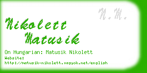 nikolett matusik business card